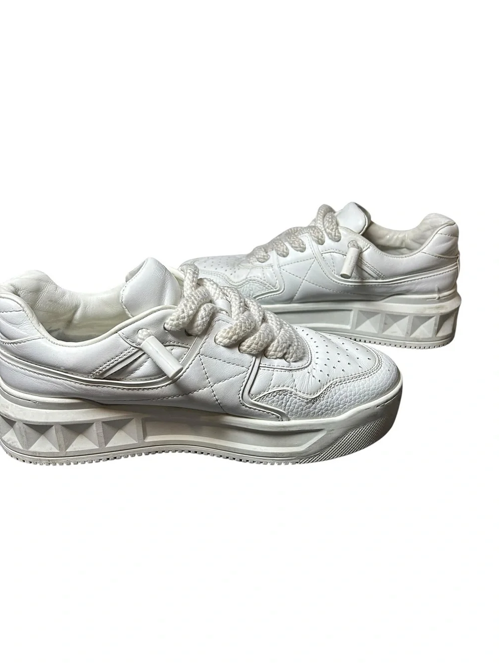 Valentino Garavani White Quilted Platform Sneakers